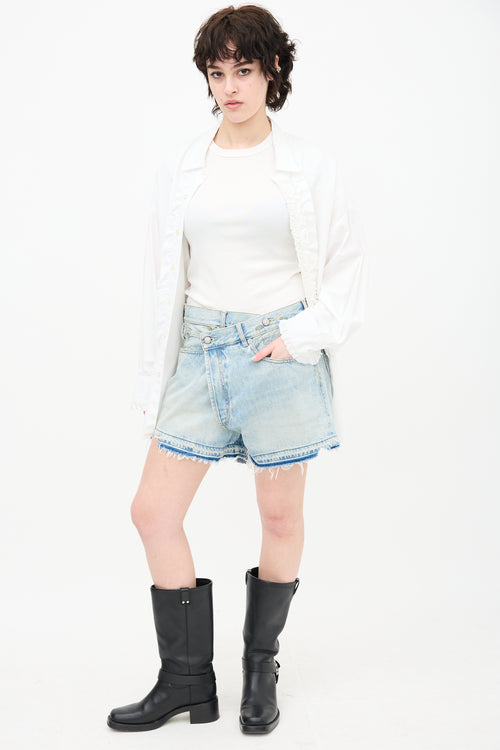 R13 Denim Crossover Shorts