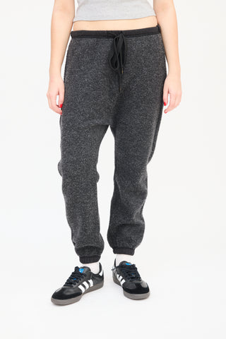 R13 Dark Grey Fleece Drop Seat Sweat Pants