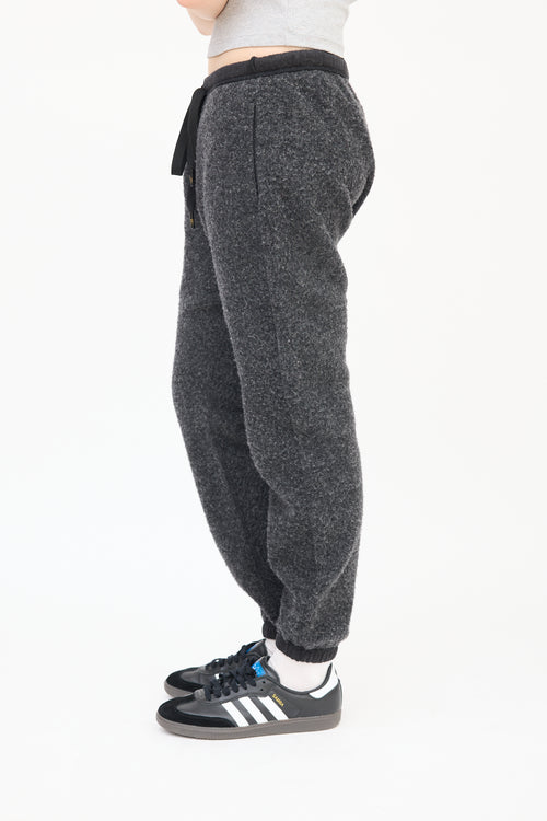 R13 Dark Grey Fleece Drop Seat Sweat Pants