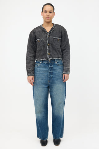 R13 Denim Chain Embellished Jacket
