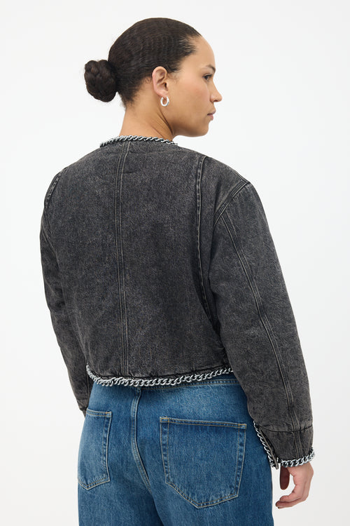 R13 Denim Chain Embellished Jacket
