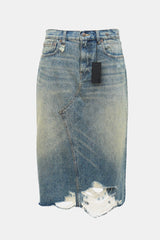 R13 Distressed Denim Jesse Skirt