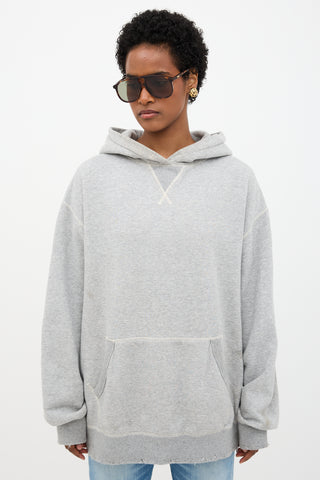 R13 Distressed Pullover Hoodie