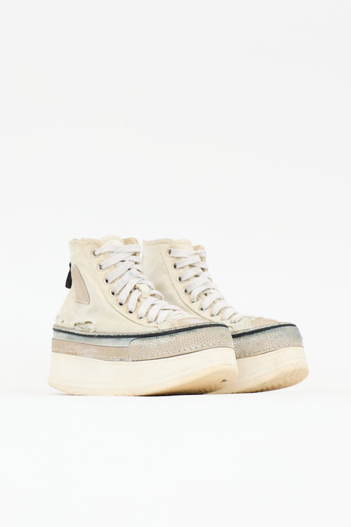 R13 Distressed Courtney Platform Sneaker