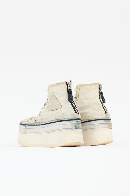 R13 Distressed Courtney Platform Sneaker