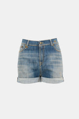 R13 Distressed Denim Slouch Shorts