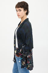 R13 Green & Multicolour Splatter Plaid Shirt