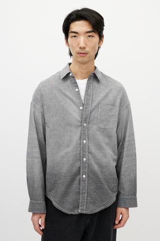 R13 Grey Chambray Contrast Stitch Shirt