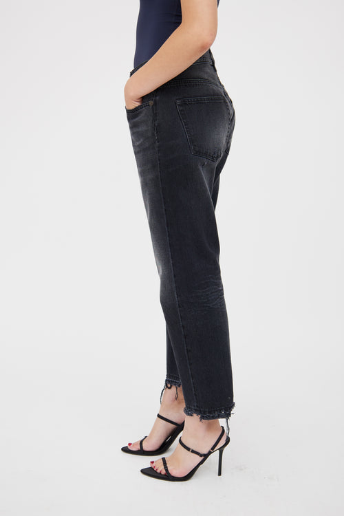 R13 Black Jake Loose Fit Boyfriend Jean