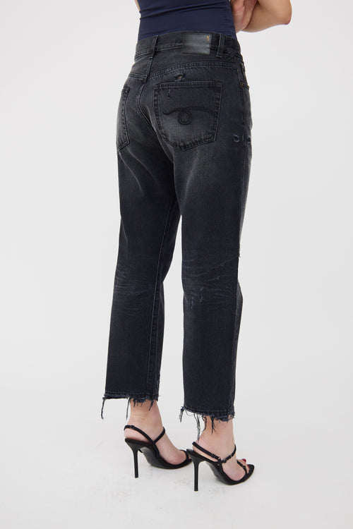 R13 Black Jake Loose Fit Boyfriend Jean