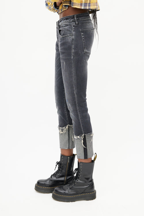 R13 Grey Kate Skinny Distressed Jeans