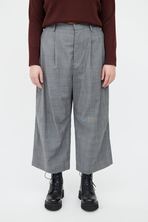 Dark Grey Plaid Wool Trouser R13