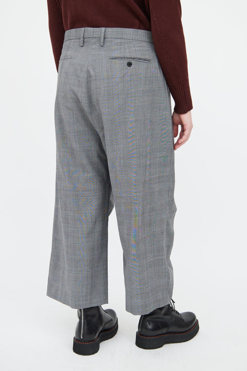 Dark Grey Plaid Wool Trouser R13