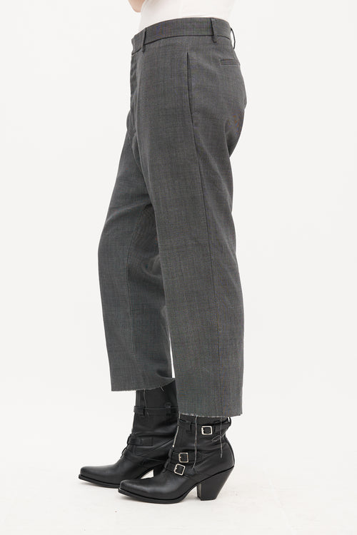 R13 Grey Wool Tailored Drop Trouser