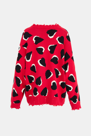 R13 Distressed Heart Sweater