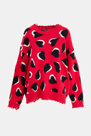 R13 Distressed Heart Sweater