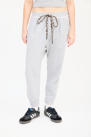 R13 Heather Grey Harem Drop Seat Sweat Pants