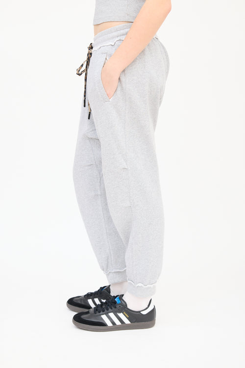 R13 Heather Grey Harem Drop Seat Sweat Pants