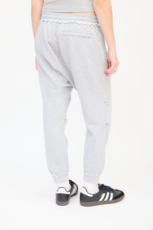 R13 Heather Grey Harem Drop Seat Sweat Pants