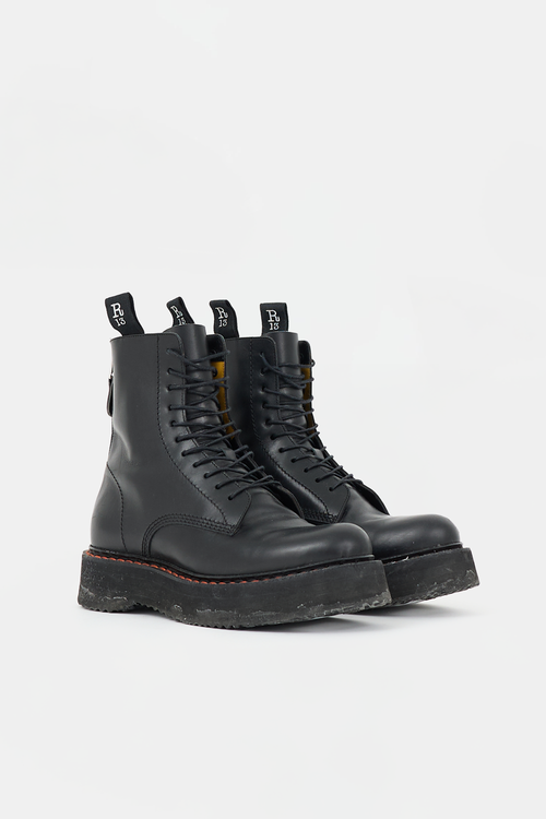 R13 Leather Stacked Combat Boot