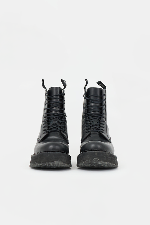 R13 Leather Stacked Combat Boot