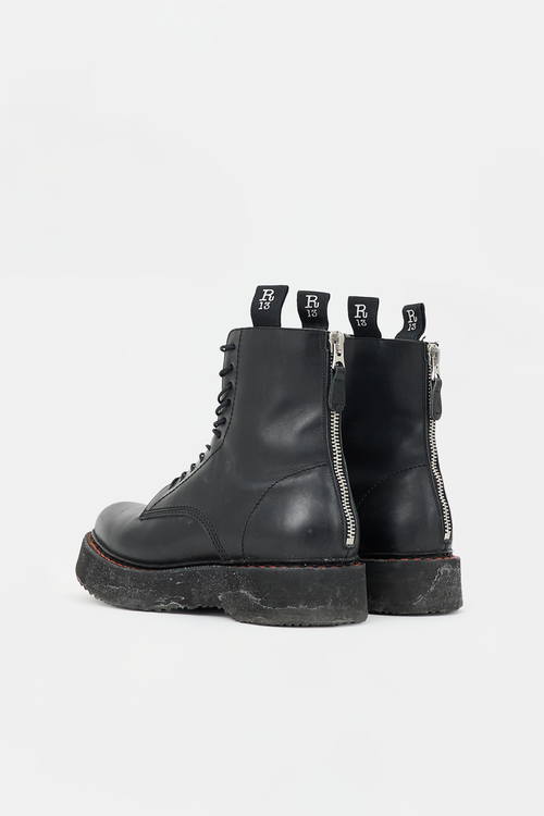 R13 Leather Stacked Combat Boot