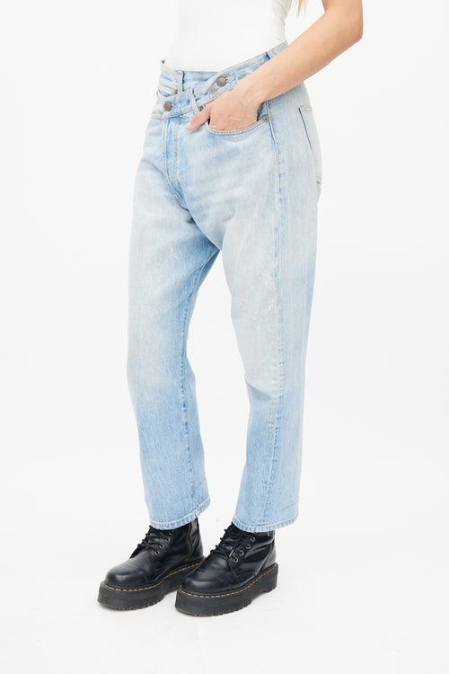 R13 Light Blue Crossover Denim Jeans