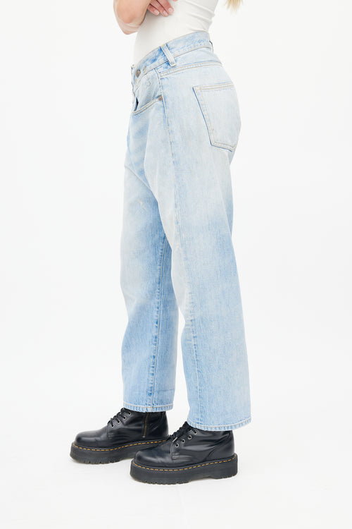 R13 Light Blue Crossover Denim Jeans