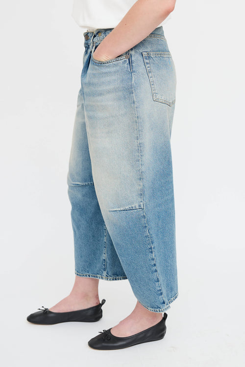 R13 Wide Leg Cropped Jeans