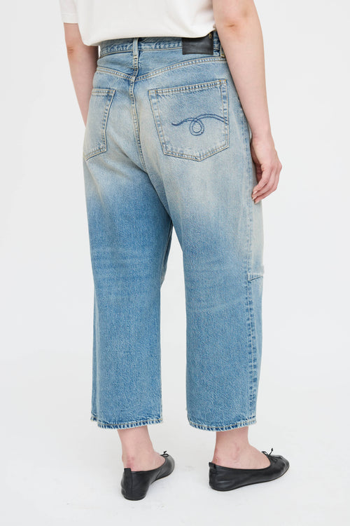 R13 Wide Leg Cropped Jeans