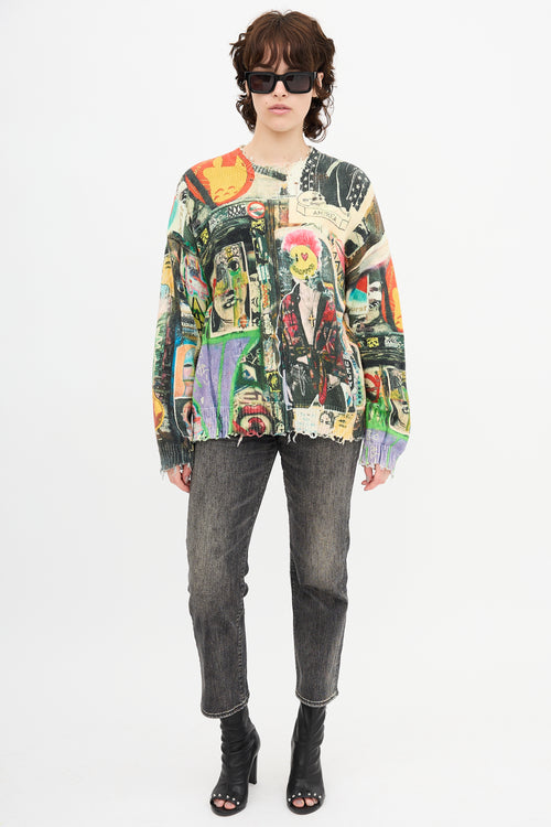 R13 Graffiti Printed Sweater