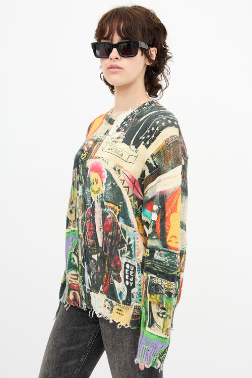 R13 Graffiti Printed Sweater
