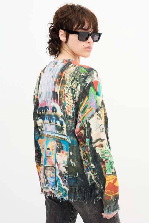 R13 Graffiti Printed Sweater