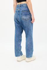 R13 Medium Acid Wash Kelly Cross Over Jeans