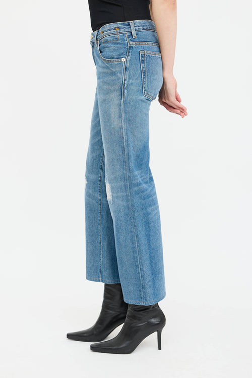 R13 Flared Distressed Jane Jeans