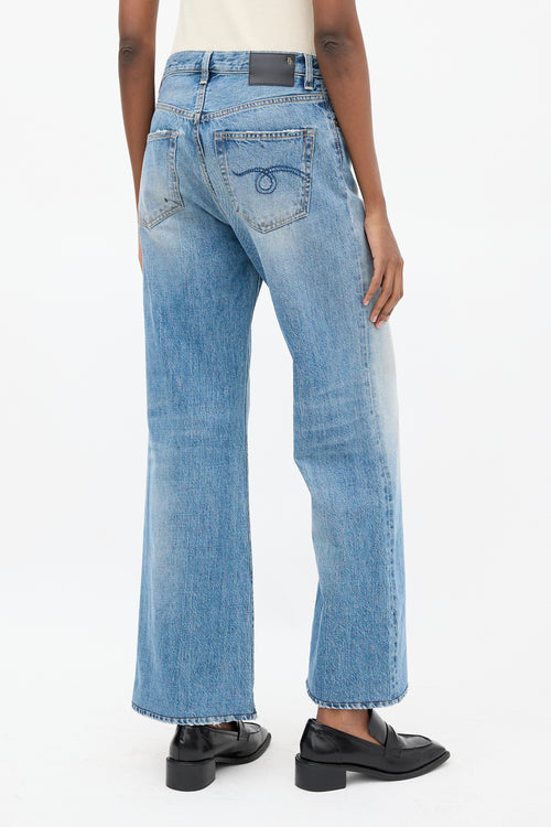 R13 Medium Wash Jane Distressed Jeans