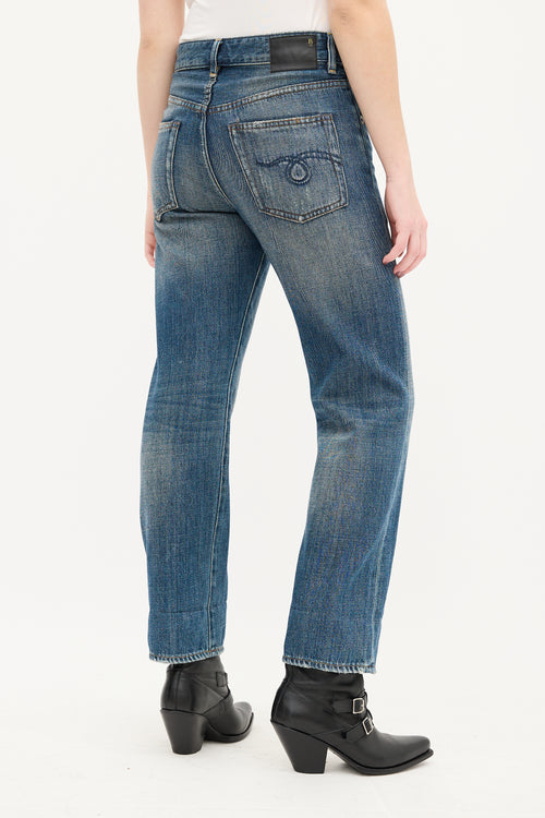 R13 Medium Wash Romeo Straight Leg Denim