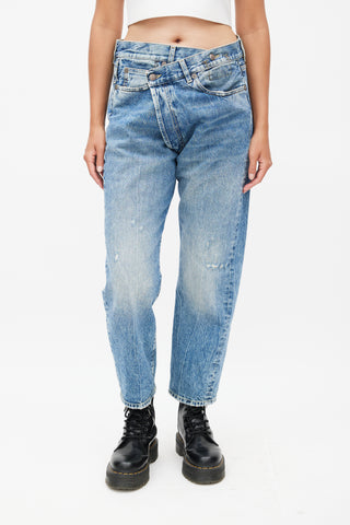 R13 Mid Wash Crossover Jeans