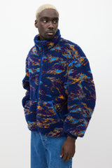 R13 Navy & Multicolour Fleece Jacket