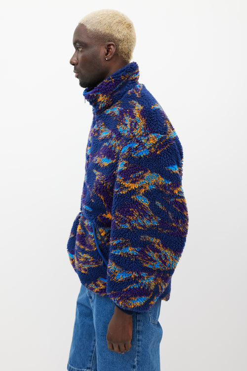 R13 Navy & Multicolour Fleece Jacket