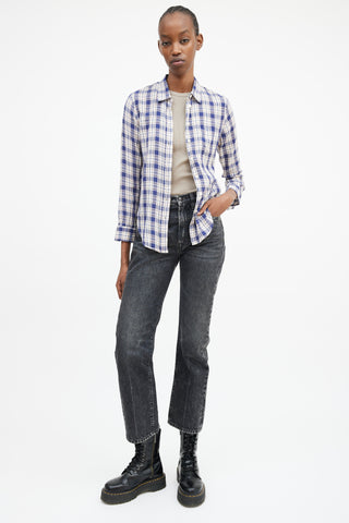 R13 Navy & Multicolour Plaid Shirt