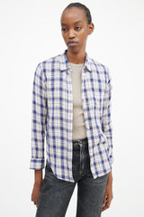 R13 Navy & Multicolour Plaid Shirt
