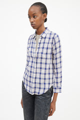 R13 Navy & Multicolour Plaid Shirt