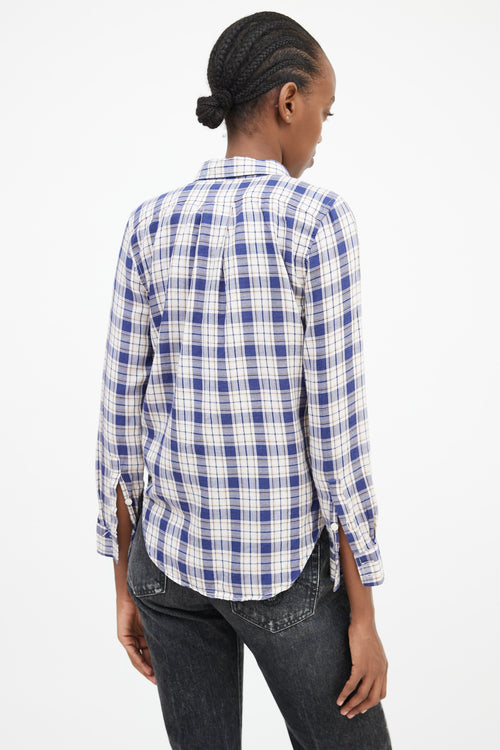 R13 Navy & Multicolour Plaid Shirt