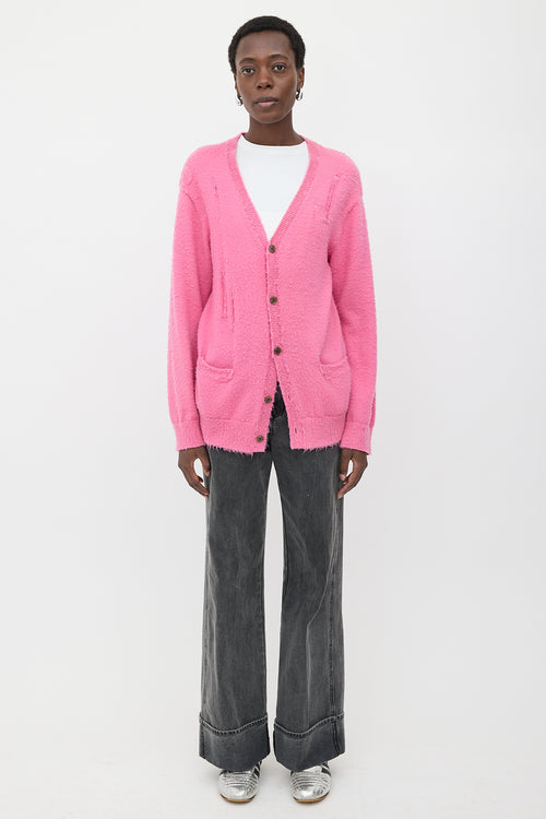 R13 Oversized Distressed Wool Cardigan