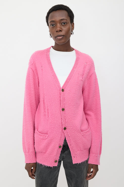 R13 Oversized Distressed Wool Cardigan