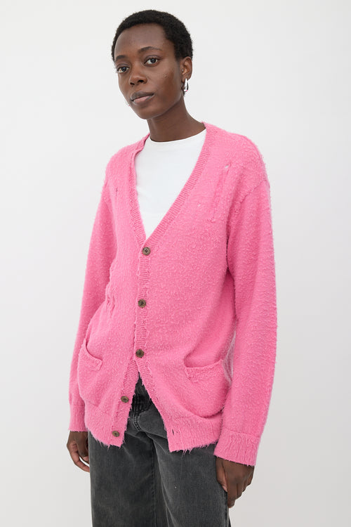 R13 Oversized Distressed Wool Cardigan