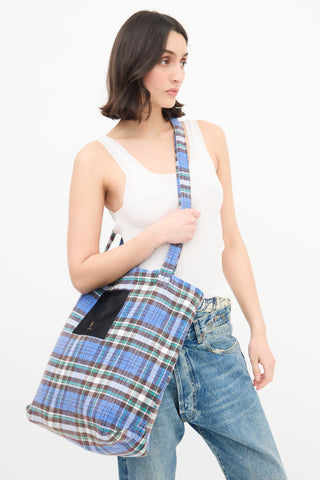 R13 Plaid Medium Tote Bag
