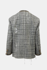 R13 Paint Splatter Oversized Tweed Blazer