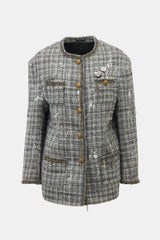 R13 Paint Splatter Oversized Tweed Blazer